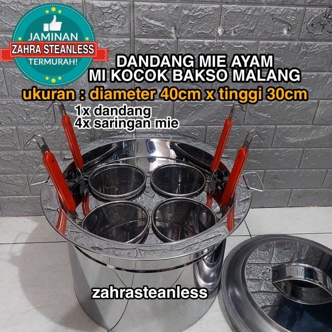 Siap Kirim Dandang mie ayam 4 lubang / Dandang mie kocok / panci mie jumbo