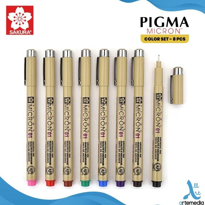 

Drawing Pen Sakura Pigma Micron Set 8 Color Pigment Ink Pulpen Gambar Stok Terbatas