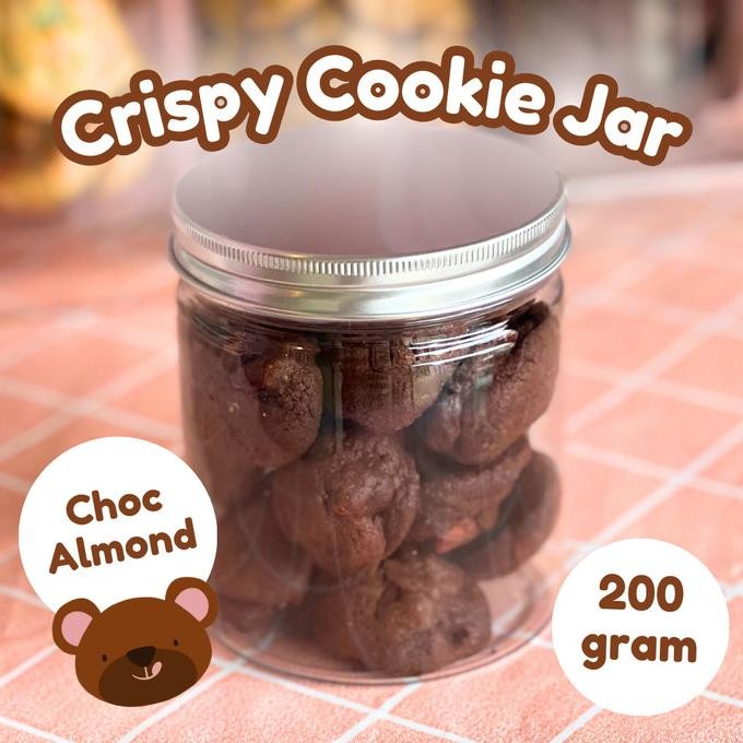 

crispy choc almond cookies toples | honeybear bakery coklat chip kado kue kering kado ultah termurah