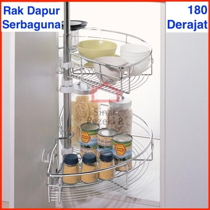 Siap Kirim Rak Dapur Taco Sudut 180 Derajat Putar Serbaguna Panci Wajan HW-0091i