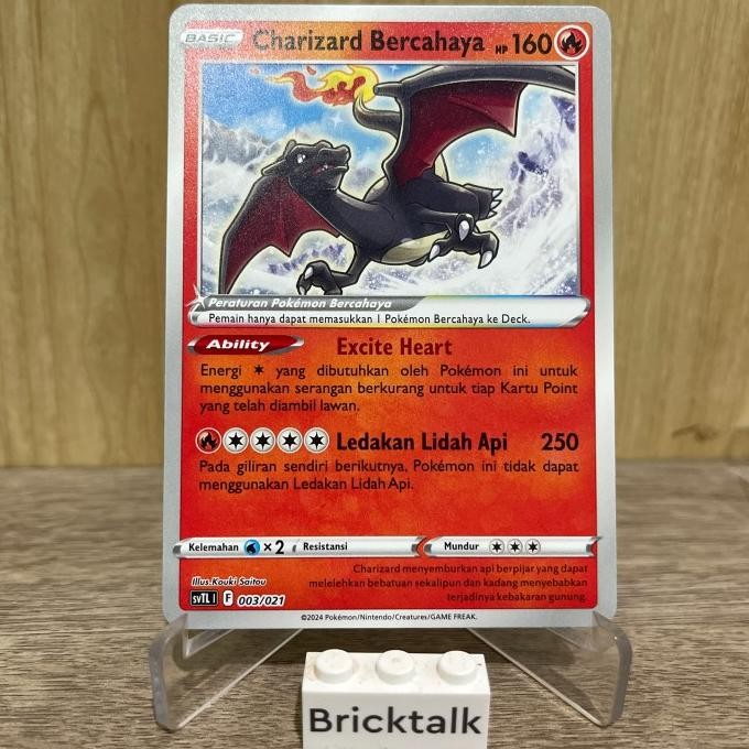 Terlaris Kartu Pokemon TCG Charizard Bercahaya 003/021 svTL non holo SALE