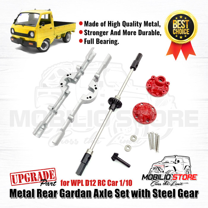 Murah Upgrade Part Metal Rear Axle Set With Steel Gear WPL D12 RC Gardan Non COD