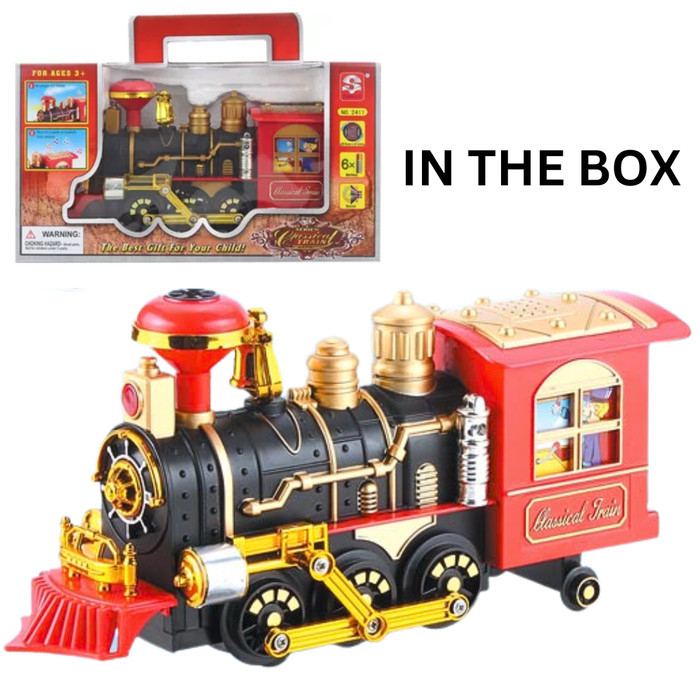 Murah 2411 Classic Train With Light + Sound + Smoke / Classic Train Non COD