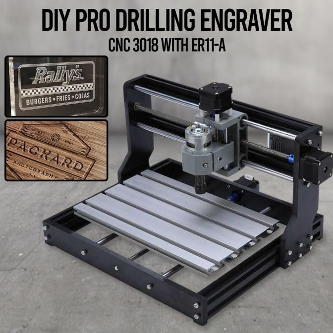 

DIY Pro Alat Ukir Drilling Engraver CNC 3018 with ER11-A Hitam EIDEVO