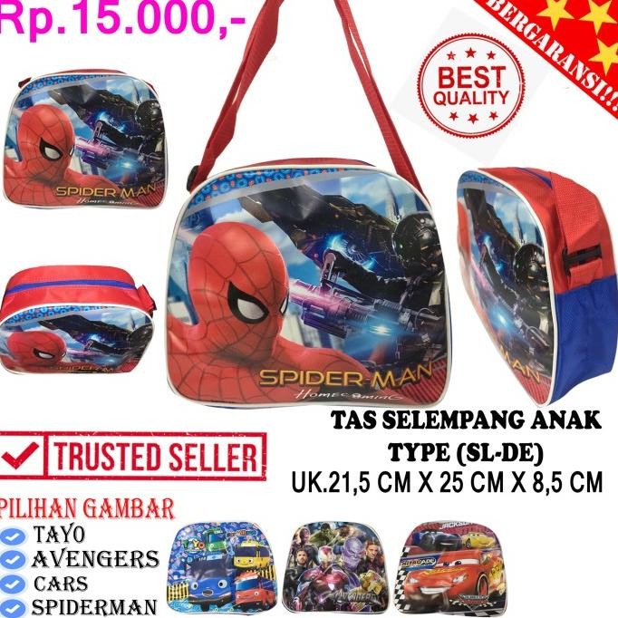 TAS SOUVENIR ULANG TAHUN ANAK COWOK MODEL SELEMPANG KARAKTER SPIDERMAN