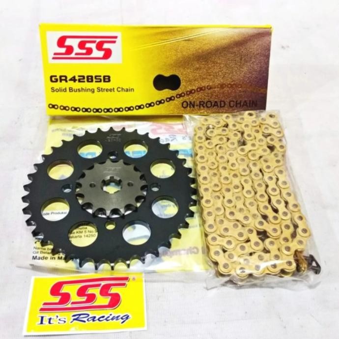 Gear Set Sss Rantai Supra X 125 Kharisma Absolute Revo Blade 428 Original