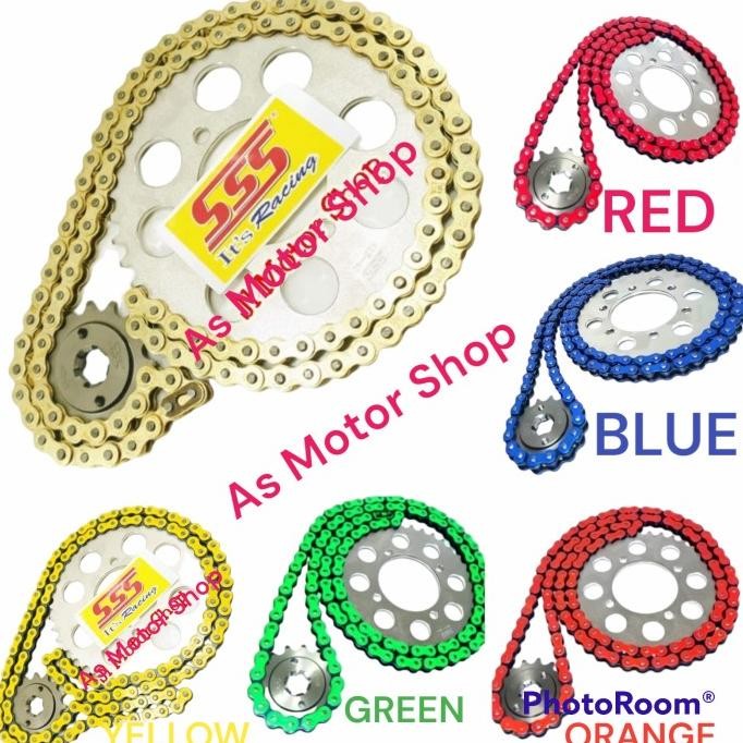 Gear Set Sss 415 Rantai Warna Osaki Honda Sonic 150R Original