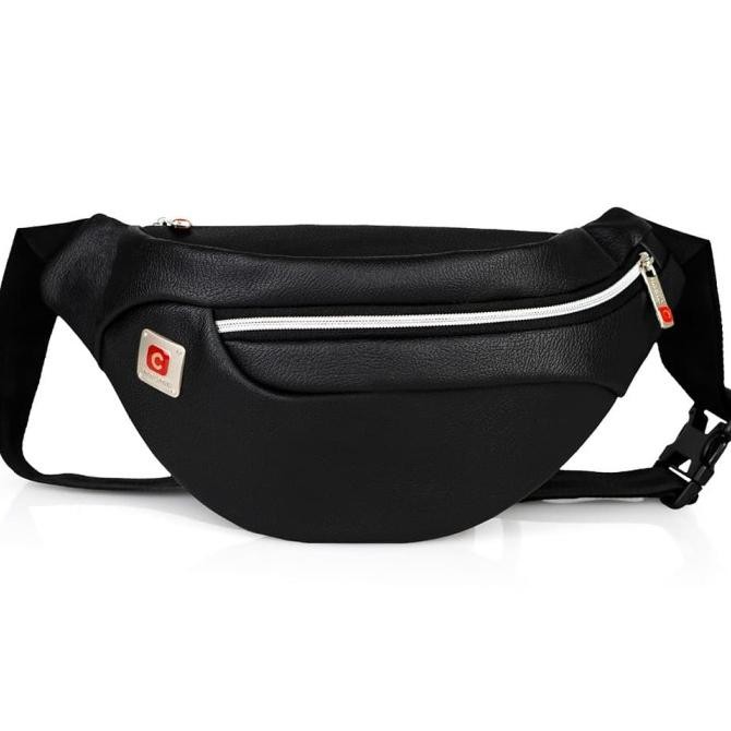 Tas selempang kulit pria / Waistbag pria kulit sintetis / Tas pinggang