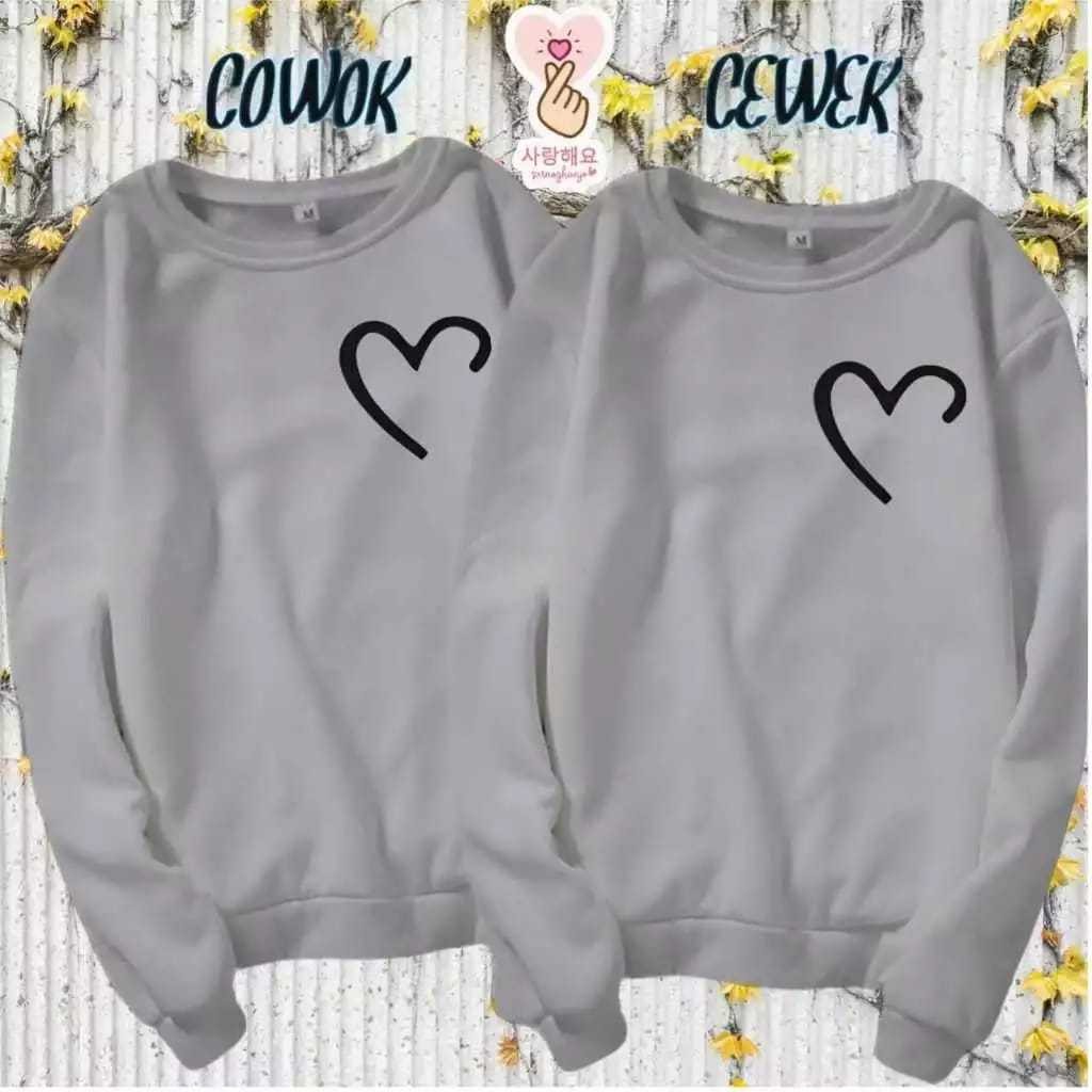 Baju Couple Pasangan Pacar Love Lengan Panjang / Sweater Kapelan Pria Wanita Model