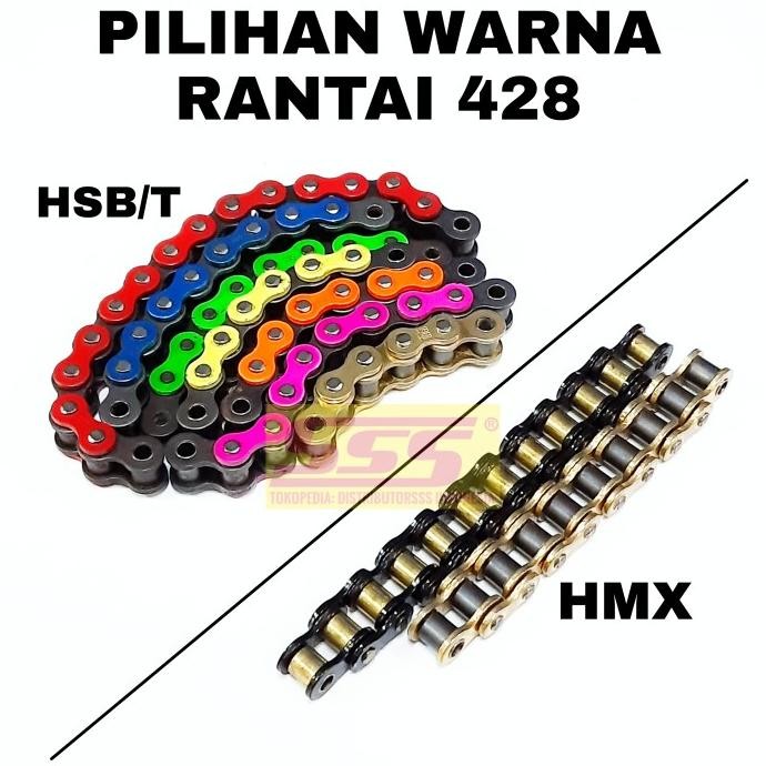 Girset Sss 428 Steel Black Klx150 Dtracker 150 Klx Rantai Sss Gold Original