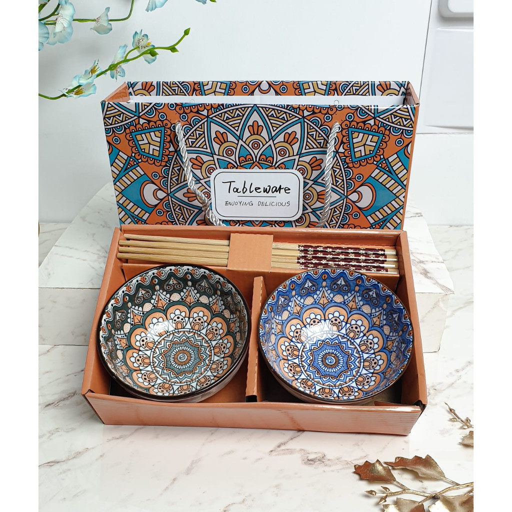 Littleapple_O Bohemia set / SET Piring / SET Mangkuk / Eiko Japanese style bowl / mangkok set /