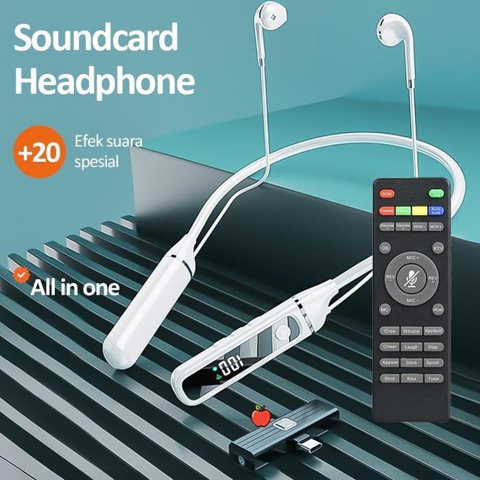 E8 LIVE SOUND CARD MICROPHONE MICROPHONE 2IN1 WIRELESS CLIP ON MIC DAN SOUNDCARD MIC HP AUDIO LIVE M