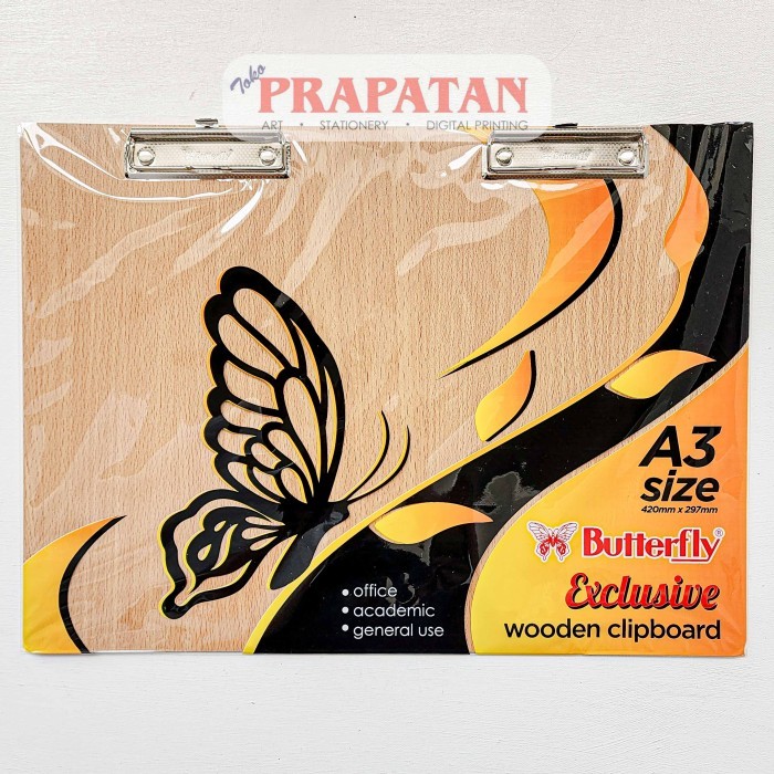 

Butterfly Wooden Clipboard A3 | Papan Jalan A3 | Papan Ujian