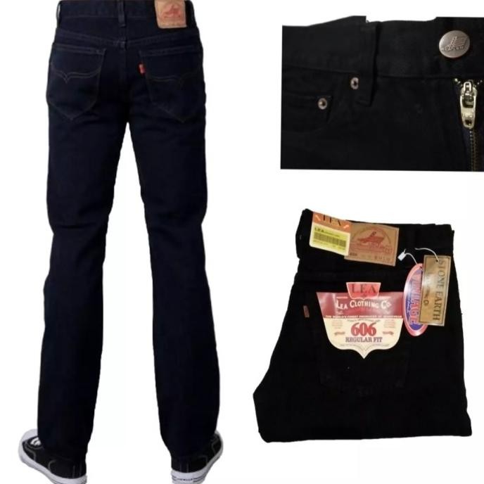 celana jeans lea 606 original size 28-38 warna dark blue Terlaris