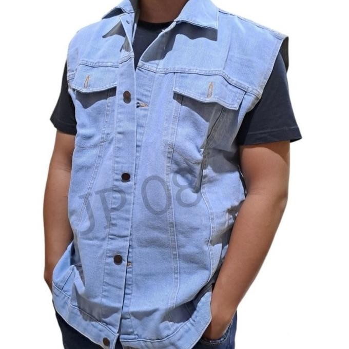 Jumbo Rompi Pria XXL Vest Jeans Big Size XXXL Jaket Denim Jins Pendek Termurah