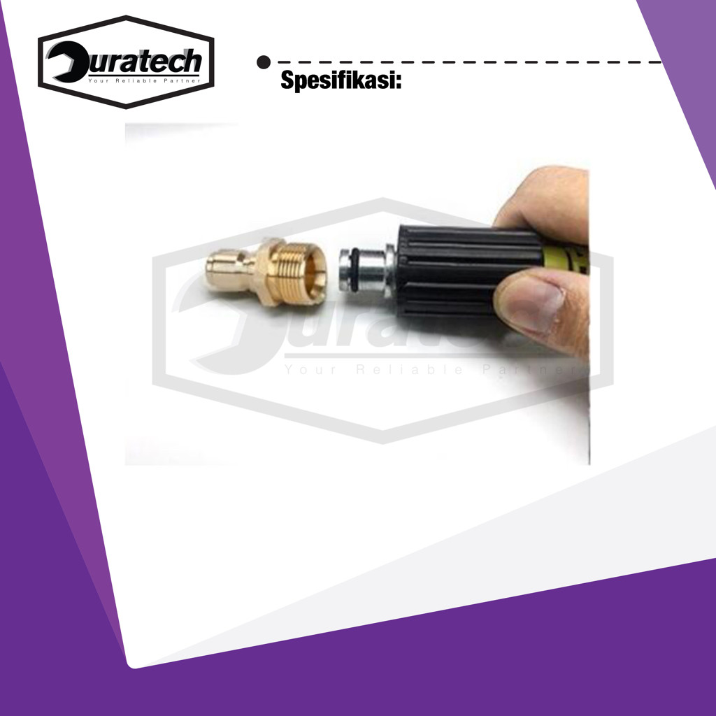 Adaptor quick release M22 male ke selang hose jet cleaner 1/4 - Quick release adaptor M22 laki