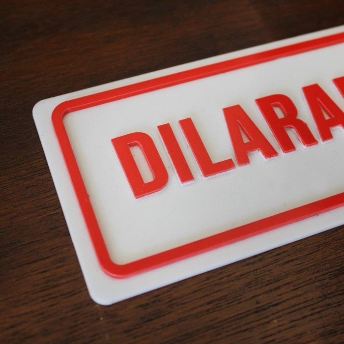 SIGNAGE DILARANG MEROKOK ACRYLIC TIMBUL / SIGN DILARANG MEROKOK