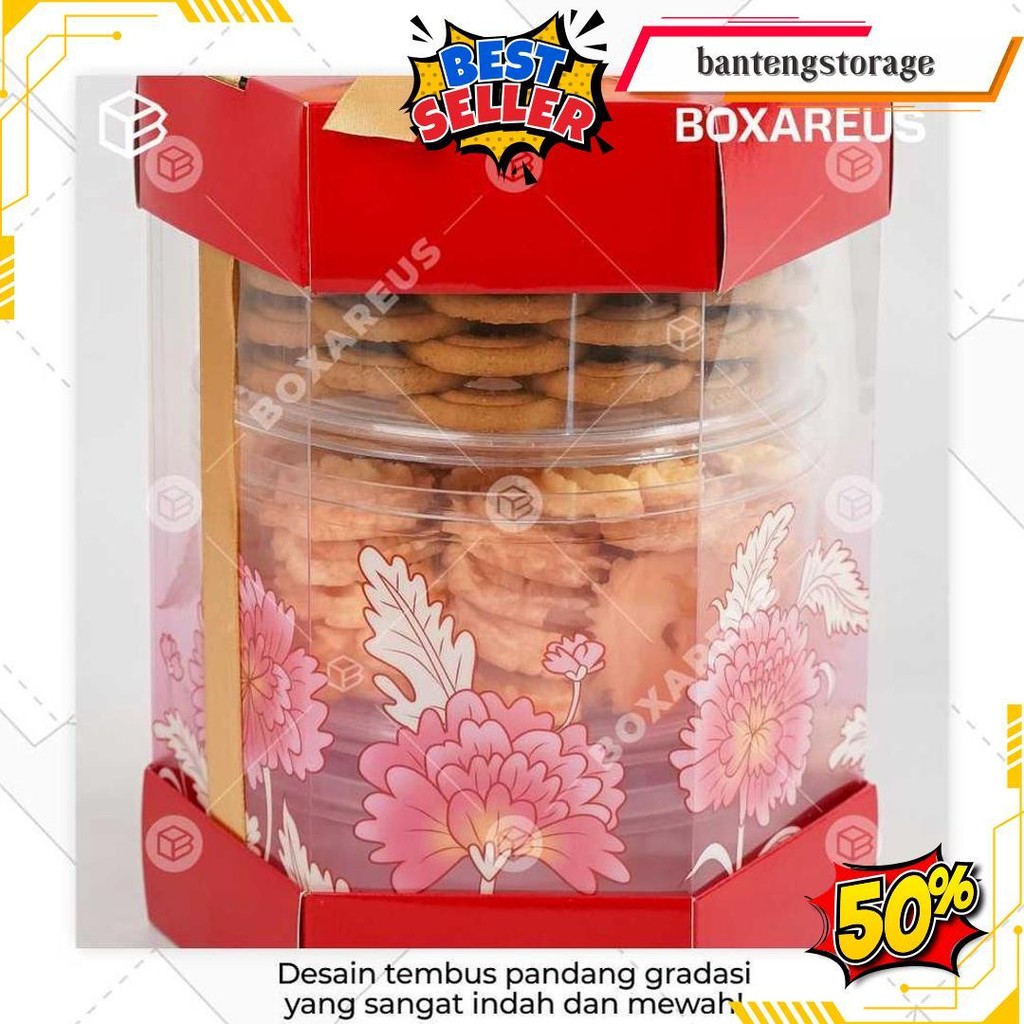 

Box Toples Cny Packaging Imlek Dus Kemasan Kue Kering | Tb Hexagon Siap Kirim