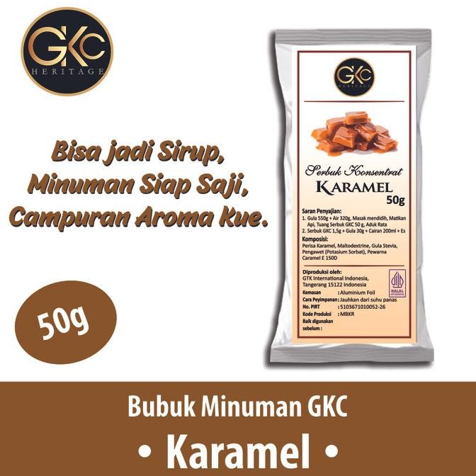 

BARU POWDER SIRUP GKC HERITAGE KONSENTRAT RASA KARAMEL 50 GRAM