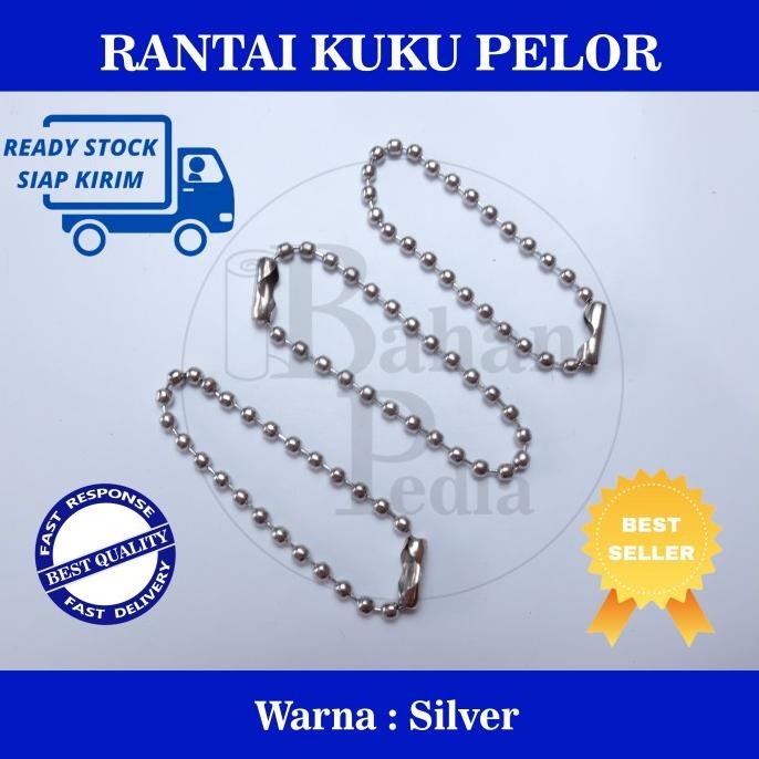 [Gross] Tali Label Hang Tag Rantai Kuku Pelor Biji Lada - Nikel Silver