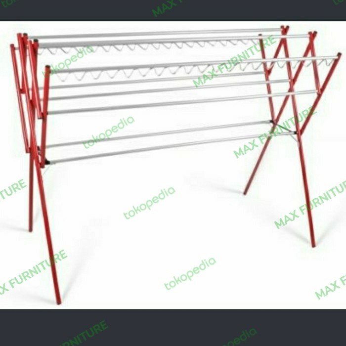 BINA KARYA JEMURAN BAJU BESAR ALUMINIUM RAK PAKAIAN ALUMINIUM 2 METER