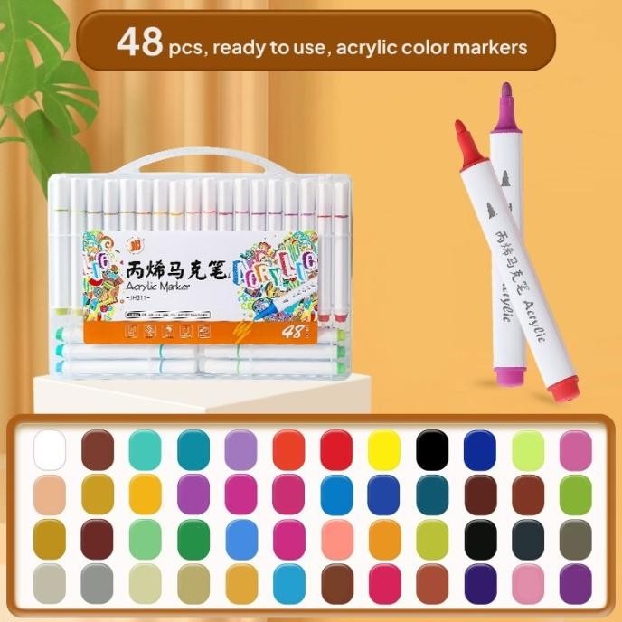 

acrilic marker shands isi 48 warna segala permukaan kering permanent marker spidol akrilik Termurah
