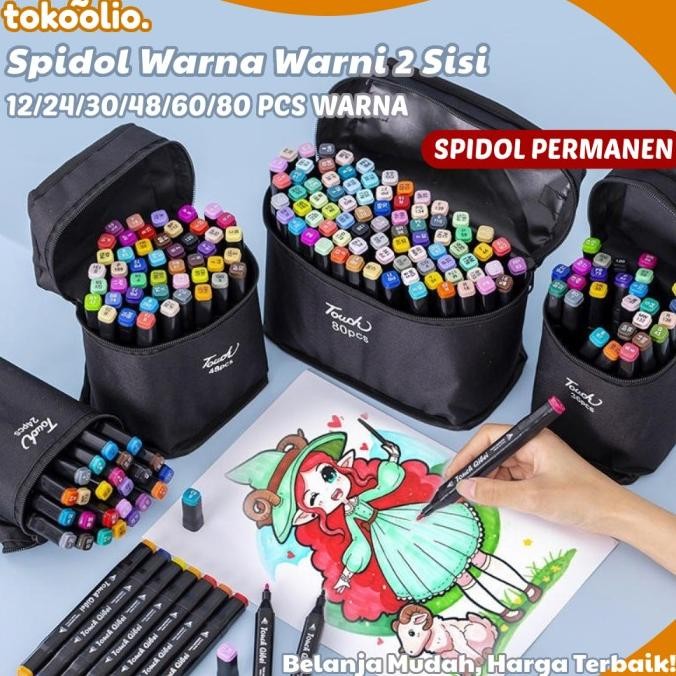 

Spidol Stabilo Warna 2 Sisi Set Dual Side Lukis Brush Pen Art Marker Termurah
