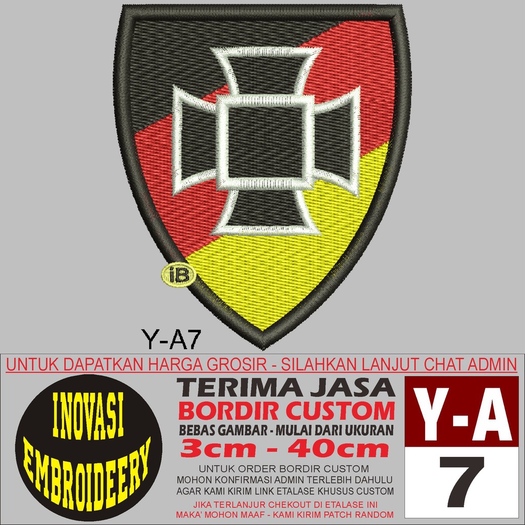 PATCH BORDIR Y-A7 LOGO RESERVE WAPPEN - INOVASI EMBROIDERY TESTIMONI