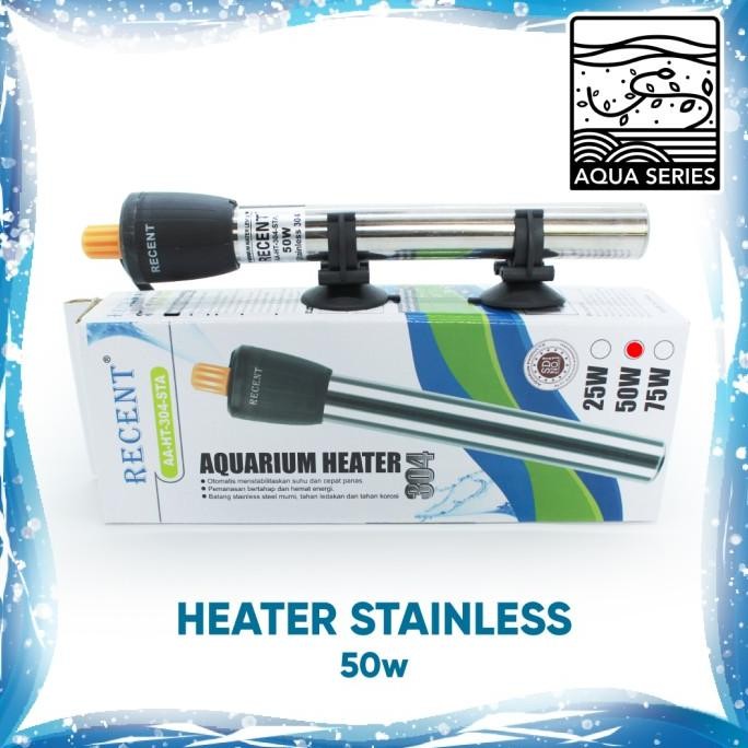 PROMO HEATER AQUARIUM 50 WATT HITER AQUARIUM WATER HEATER STAINLESS RECENT