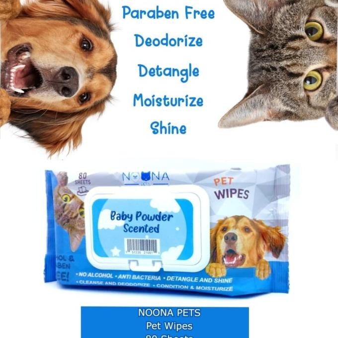 

BARU TISSUE BASAH ANJING KUCING PET WIPES BABY POWDER BY NOONA PETS TISU