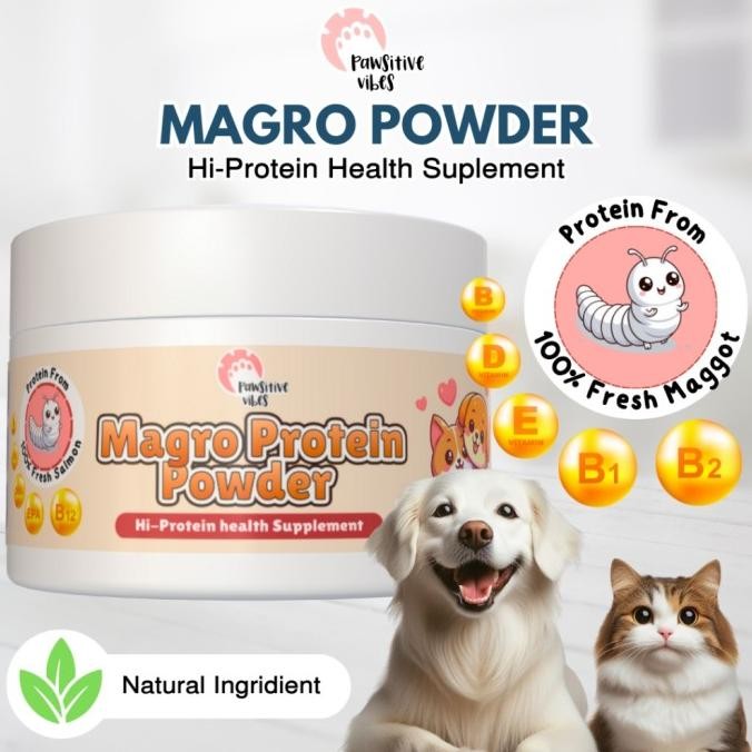 

BARU MAGRO POWDER - BUBUK 100% MURNI MAGGOT UNTUK ANJING KUCING/ANABUL - HIGH PROTEIN HEALTH SUPLEMENT - VITAMIN BUBUK ANJING KUCING - SUPLEMEN HEWA PELIHARAAN