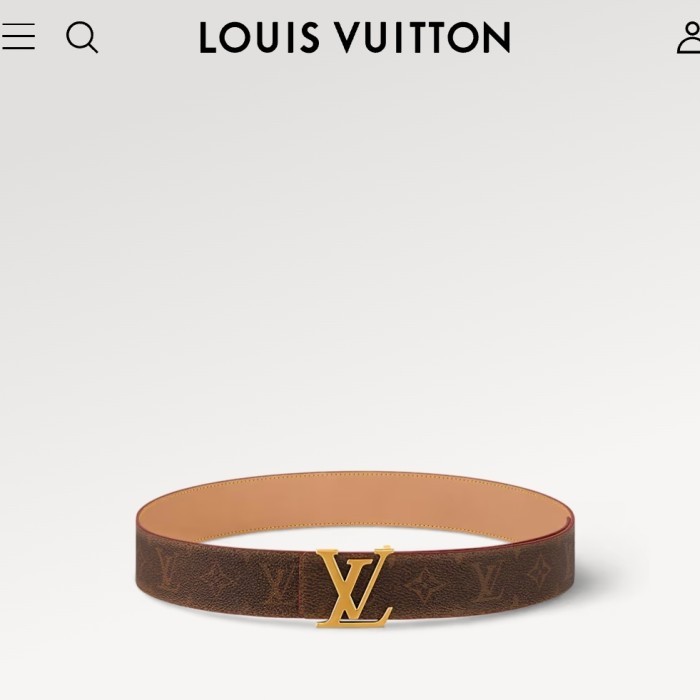 Sabuk ikat pinggang belt Pria LV Louis Vuitton Initiales 40mm Reversible belt M8740V