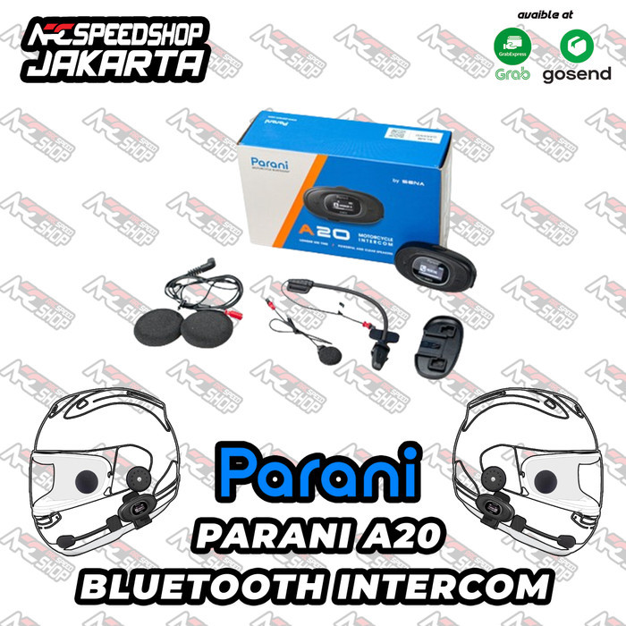 INTERCOM HELM BLUETOOTH PARANI A20 BY SENA -INTERKOM HELMET MOTOR A-20