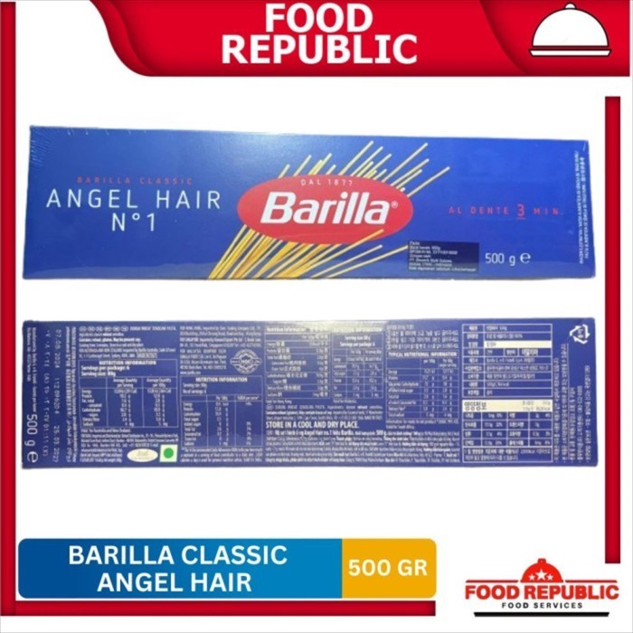

Barilla Classic Angel Hair no 1 Spaghetti Mie Pasta Durum Wheat 500gr