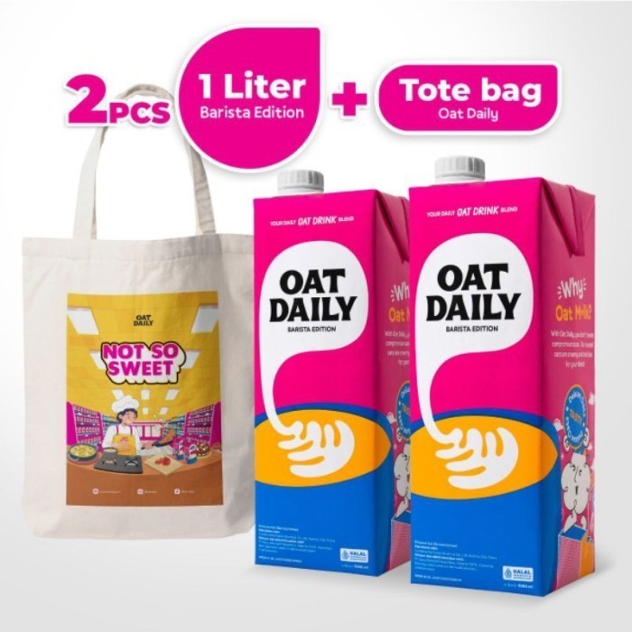 

TERLARIS TERLARIS TERLARIS OAT DAILY BARISTA EDITION 1L @2 LITER OAT MILK FREE TOTEBAG MURAH!!!