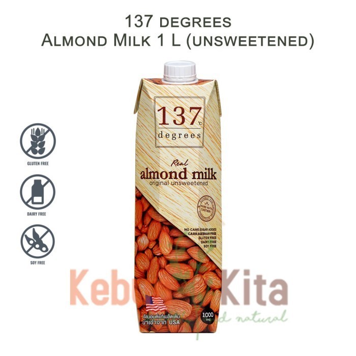 

TERLARIS TERLARIS TERLARIS 137 DEGREES UNSWEETENED ALMOND MILK 1 LITER MURAH!!! MURAH MURAH MURAH