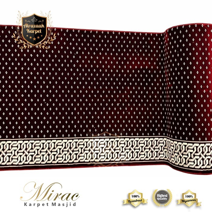 Karpet/Sajadah Masjid Mushola Turki Mirac Meteran (Merah)