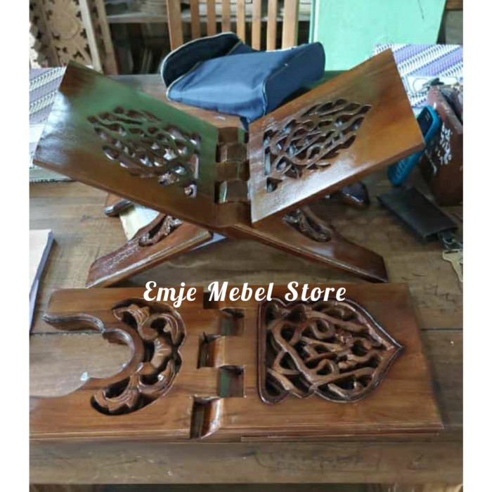 Rekal Kayu Jati Meja Lipat Al Quran