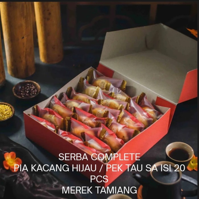 

] PIA PEK TAU SA KUE KACANG HIJAU TAMIANG ISI 20 PCS OLEH OLEH KHAS MEDAN