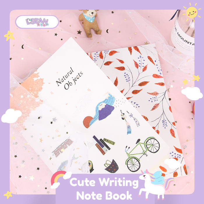 Buku Tulis Catatan Garis Lucu Motif Beruang Gajah Unicorn Notebook