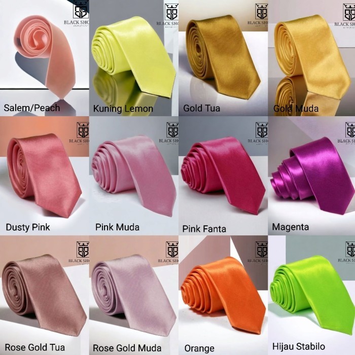 Dasi Pria Dasi Panjang Dasi Satin Polos Coklat 3 Inchi