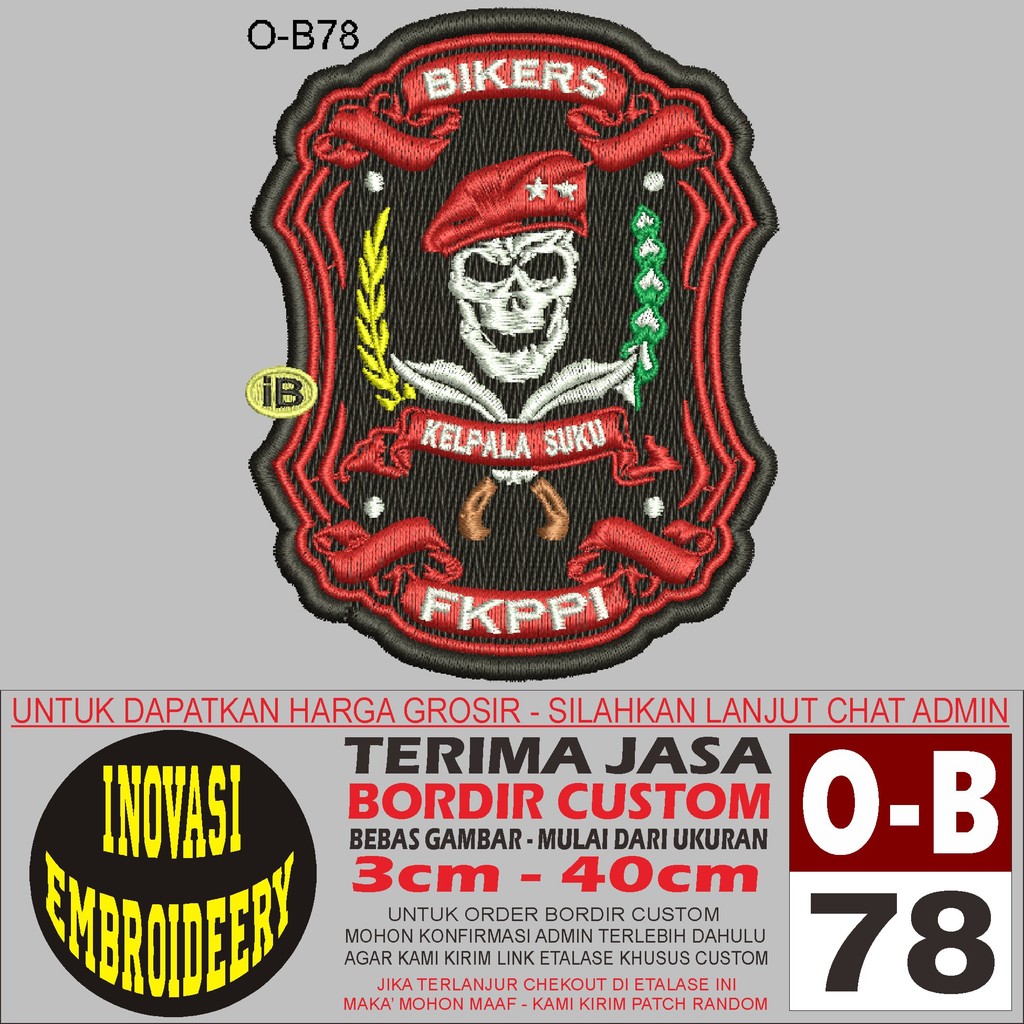 PATCH BORDIR O-B 78 LOGO FKPPI- INOVASI EMBROIDERY TESTIMONI