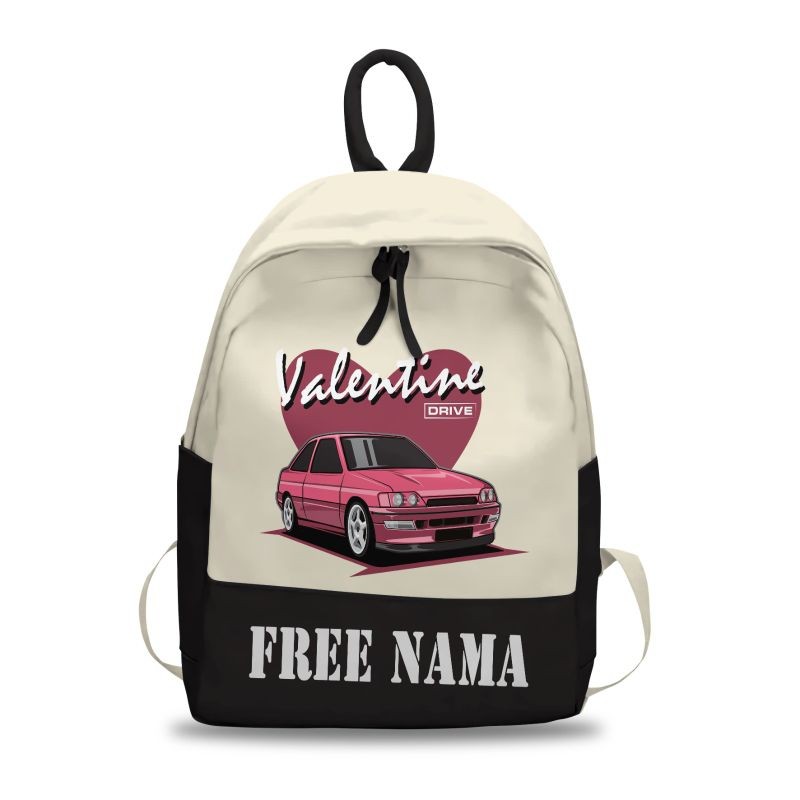 Jual Tas Ransel Anak Cowok & Cewek Motif Sablon Gambar Mobil VALENTINE Bahan Cotton Premium
