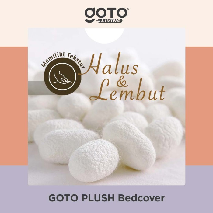 Goto Plush Bed Cover Selimut Dewasa Bedcover Polos Halus Lembut Tebal
