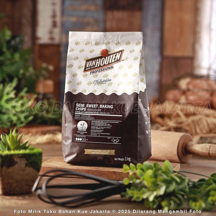 

Van Houten - Semi Sweet Baking Chips 1Kg Asli Topping Choco Chip Compound Toping Chocochips Terlaris