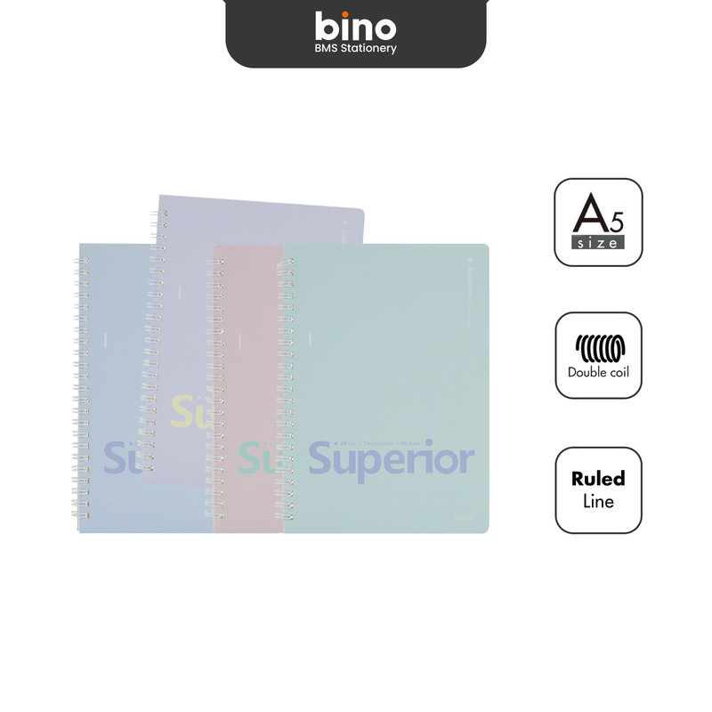 

[BMS Tangerang] Bantex Buku Catatan Spiral Notebook Superior Ukuran A5 Pastel Color SPA560