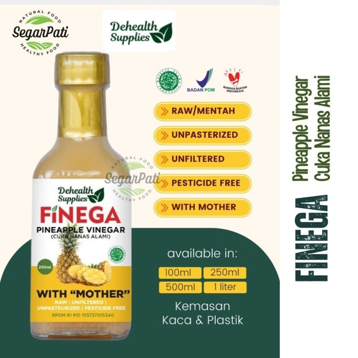 

Finega DeHealth Pineapple Vinegar / Cuka Nanas Alami - Botol Kaca