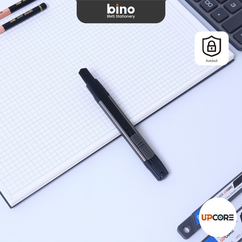 

[BMS Surabaya] Bantex Cutter Kecil / Pemotong Kertas Premium Baja Warna Hitam Body Aluminium BD5162