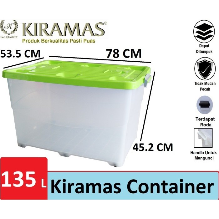 Kiramas Kontainer Box / Kontainer Plastik Transparan 135 Liter B135 Ar