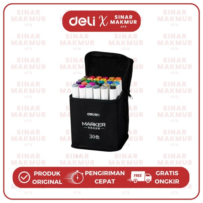 

Color Marker/Spidol Warna Dengan Tas 30 Warna Deli 70807-30 (Set)